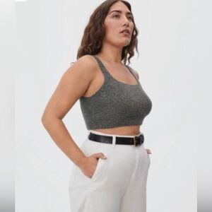 Everlane Wool Blend Crop-Top Charcoal Grey Size Small-NWTS
